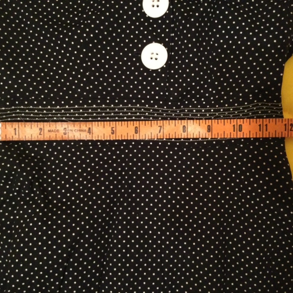 Ruby Rox Cute Vintage Style Black with white dots Dress - Picture 4 of 8